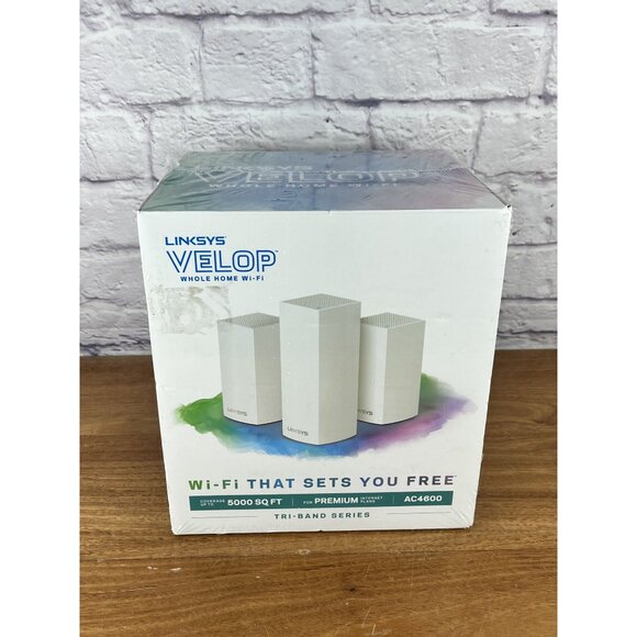 Brand New Linksys Velop AC4600 Mesh Wi-Fi System VLP0203-BF 3 Pack - Picture 1 of 6